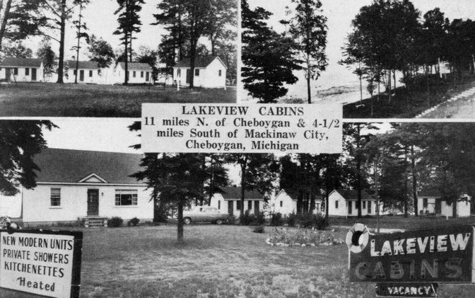 Lakeview Cabins - Vintage Postcard